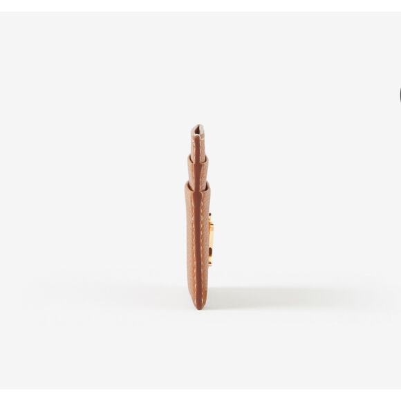 NWT Burberry TB Logo Plaque Leather Card Case in Warm Russet - Picture 3 of 13